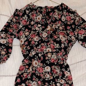 Fraiche by J, black floral dress - medium